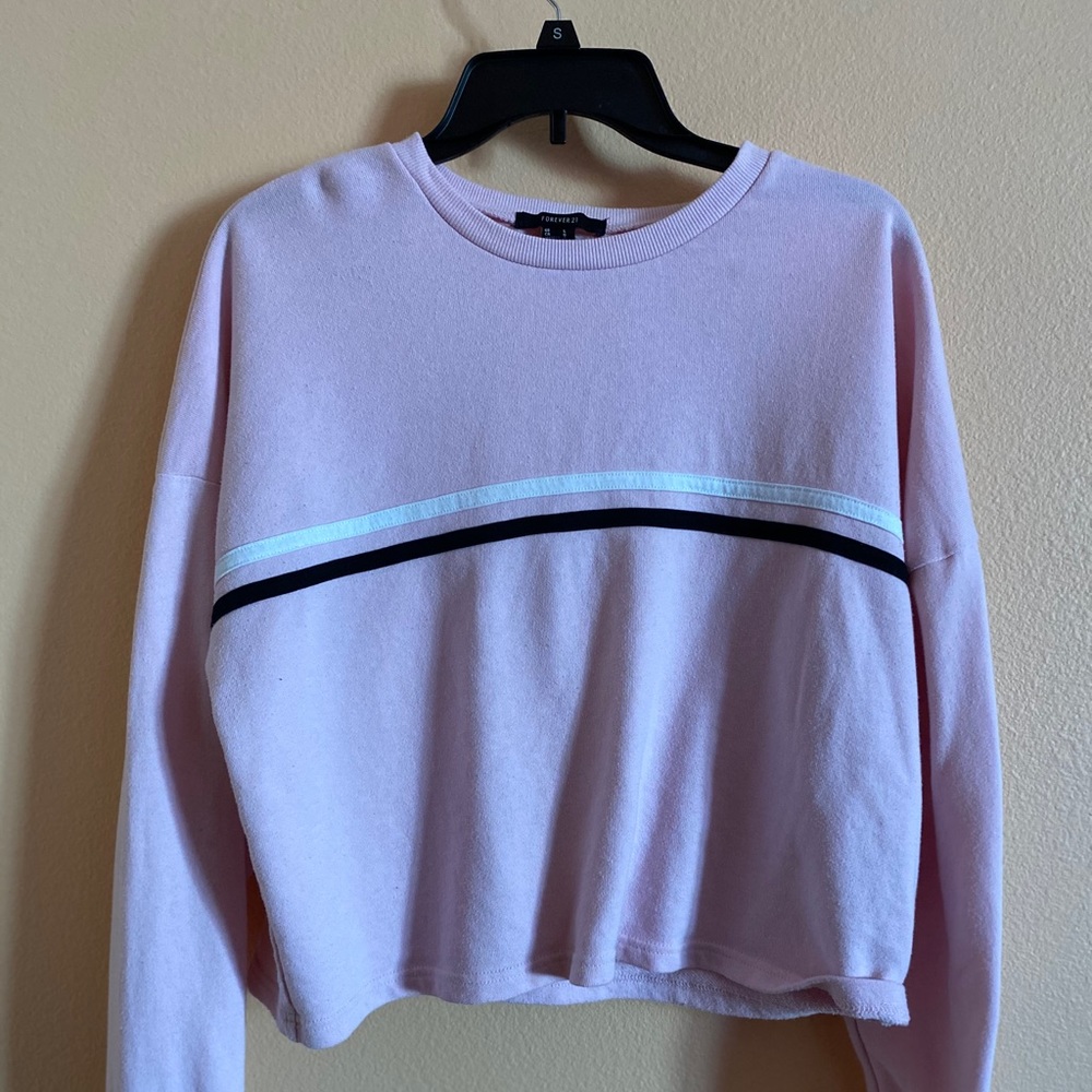 Pastel Pink Sweater (with b&w stripe design)